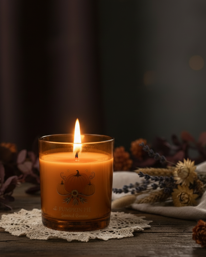 Candela profumata alla torta di zucca