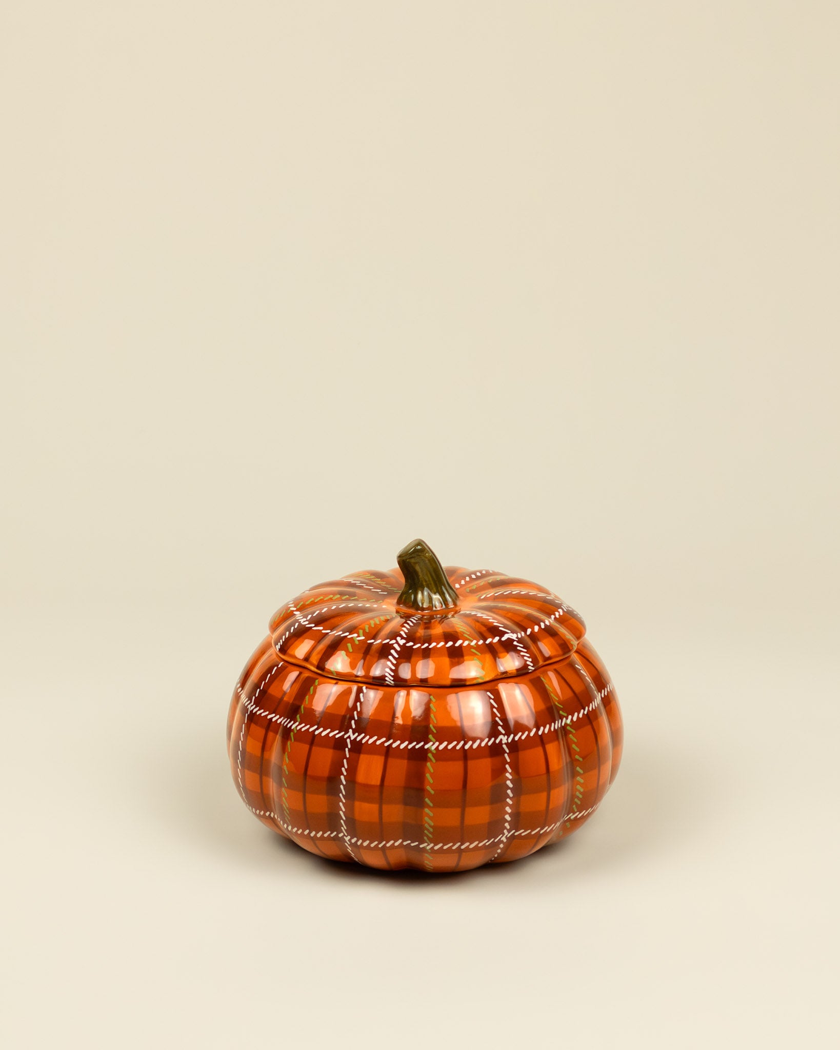 Contenitore - Zucca con trama plaid