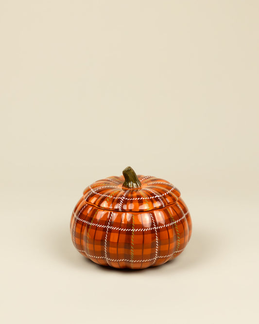 Contenitore - Zucca con trama plaid