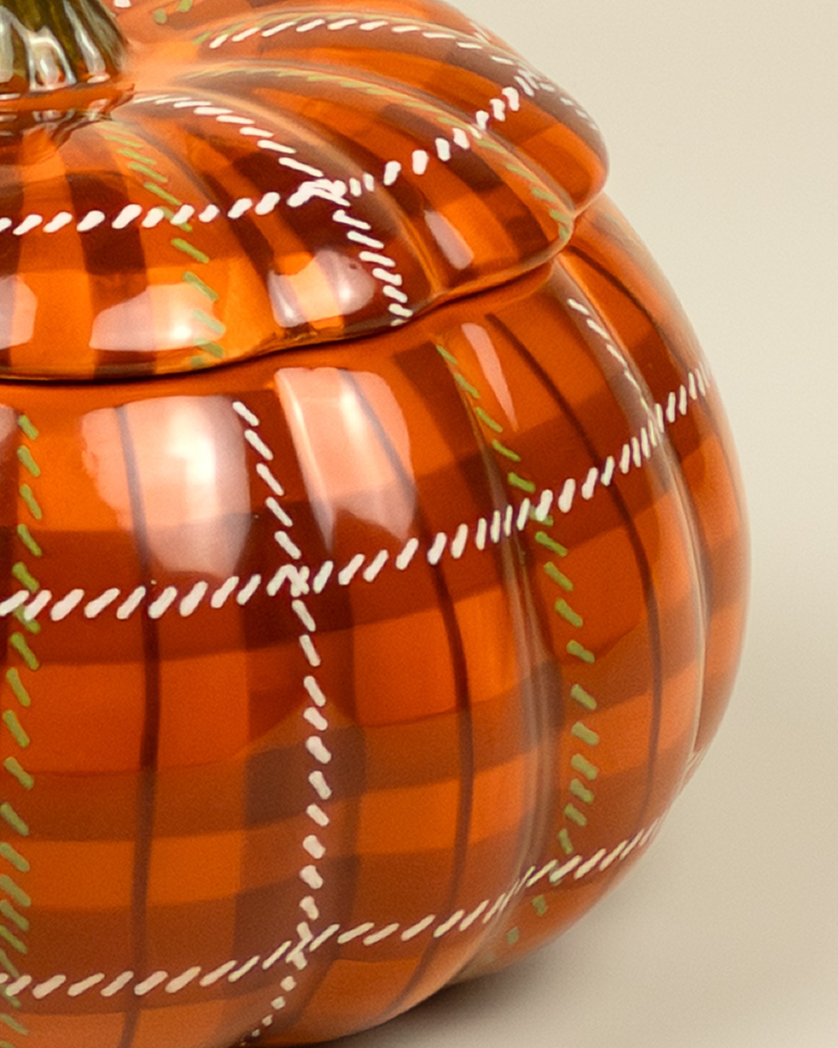 Contenitore - Zucca con trama plaid