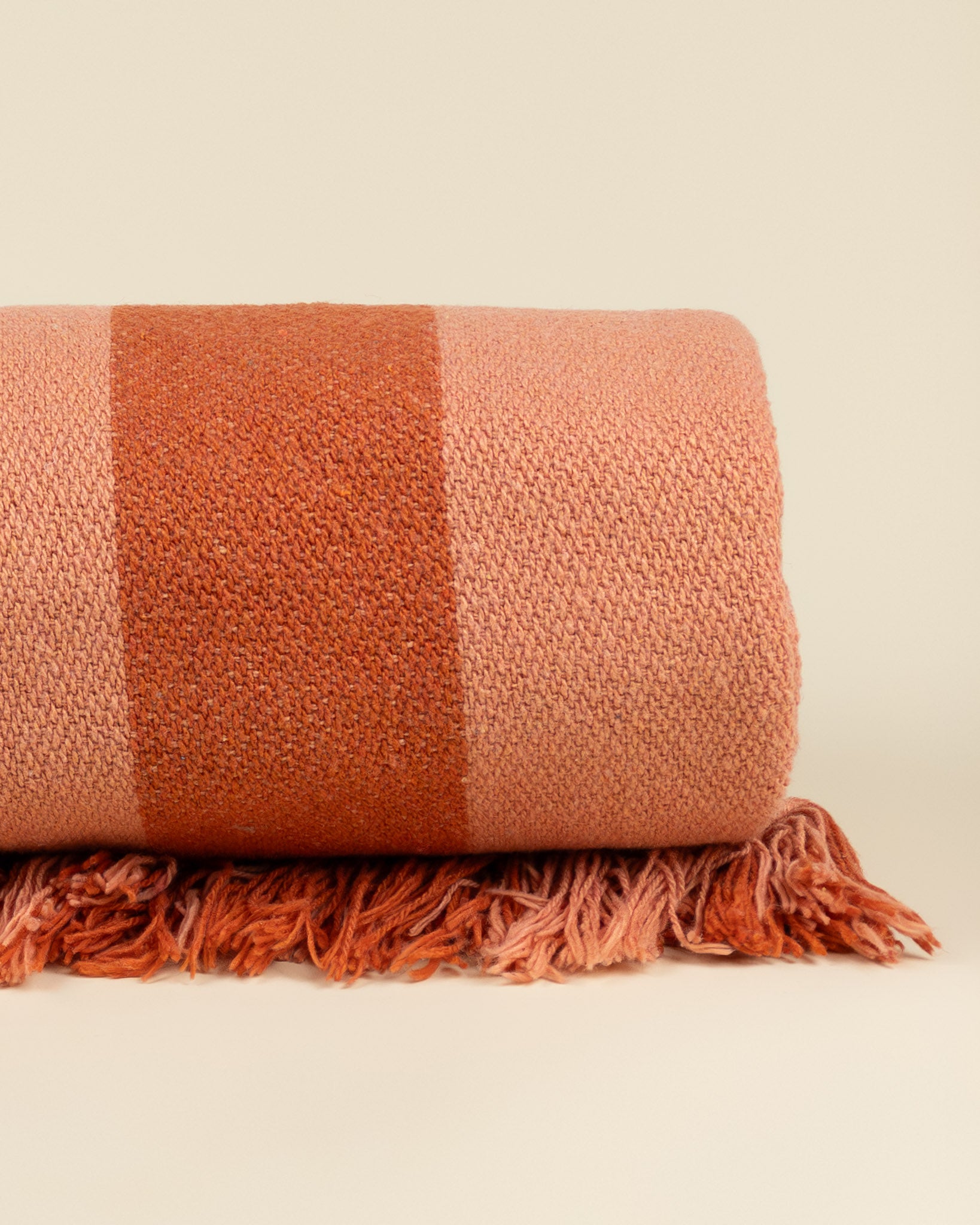 Coperta a righe in cotone riciclato