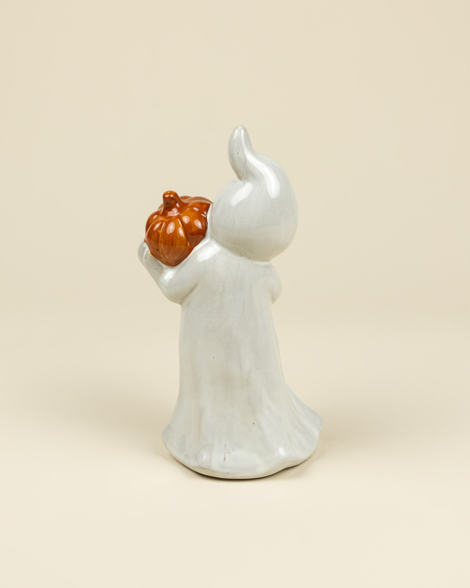 Lanterna LED – Fantasma con zucca in porcellana