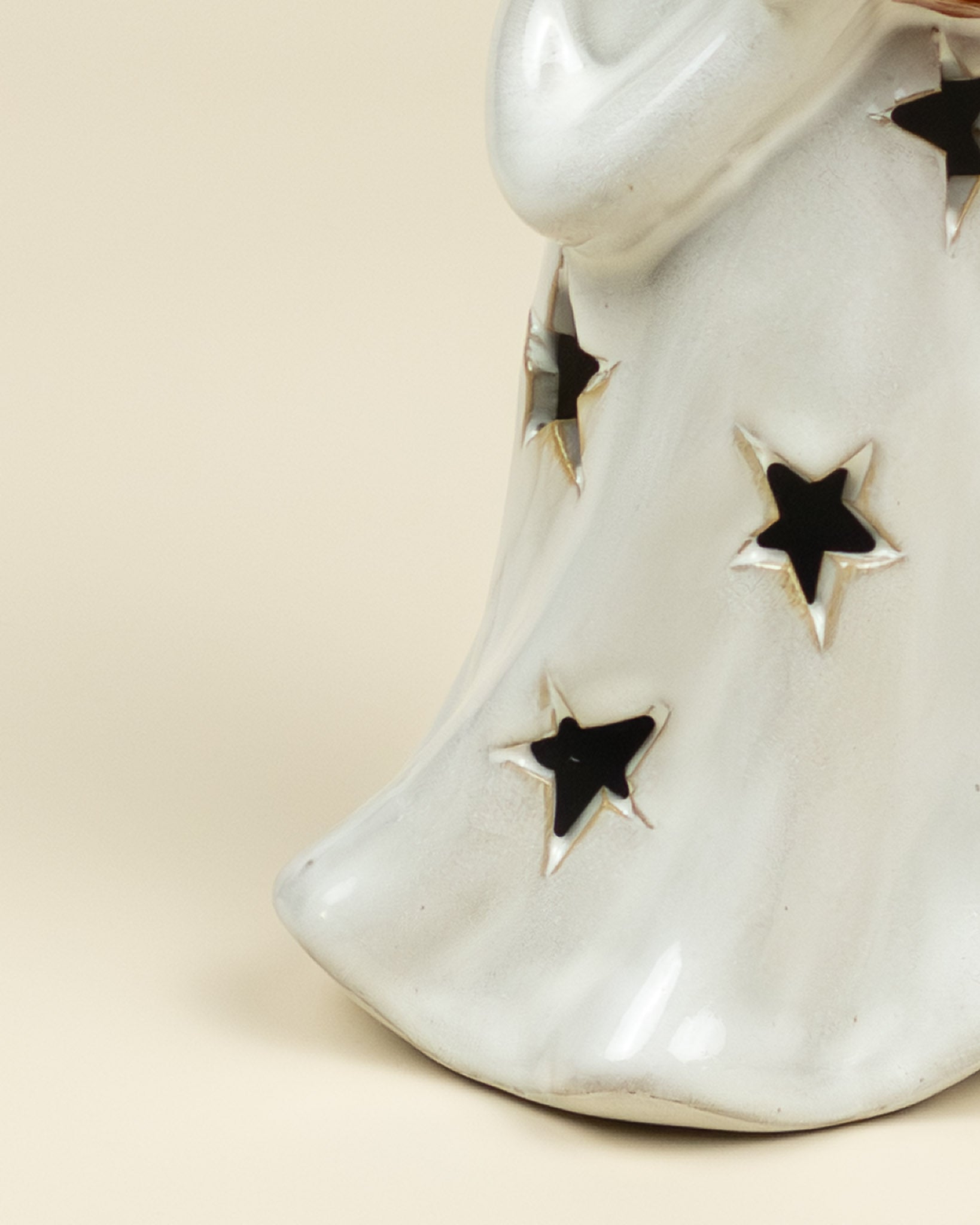 Lanterna LED – Fantasma con zucca in porcellana