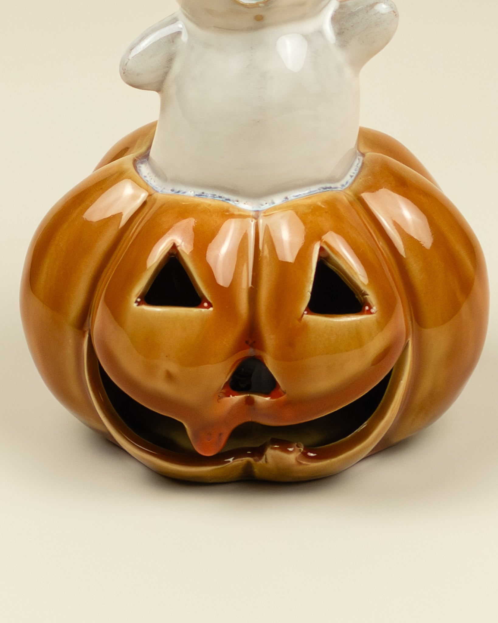 Lanterna LED – Fantasma sulla zucca in porcellana