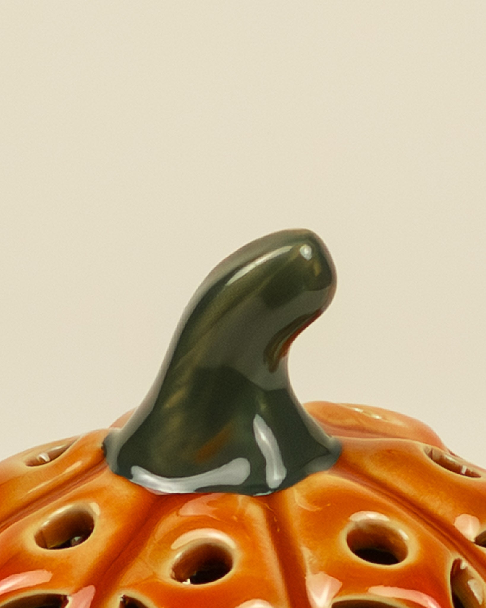 Lanterna LED a forma di zucca in porcellana