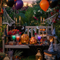 Zucca decorativa LED in porcellana