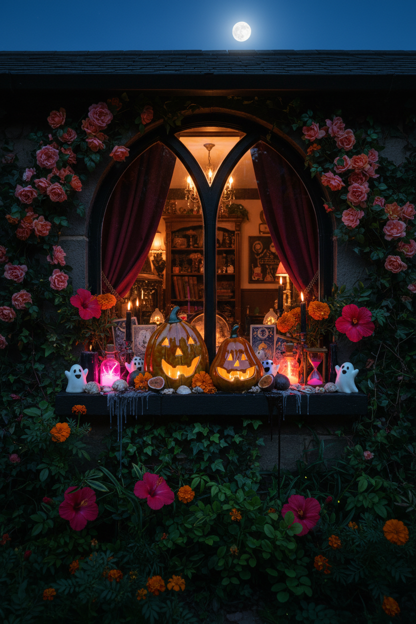 Zucca decorativa LED in porcellana