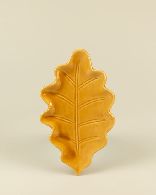 Piatto svuotatasche in ceramica a forma di foglia autunnale