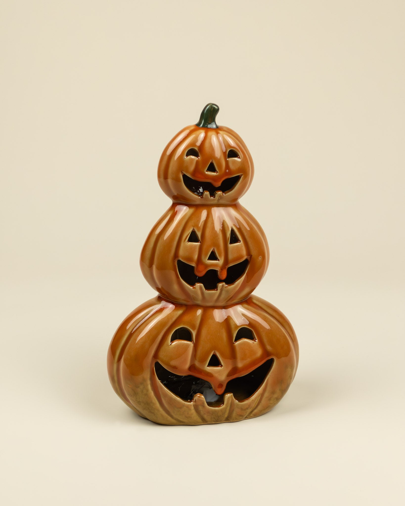 Lanterna LED – Pila di zucche in porcellana