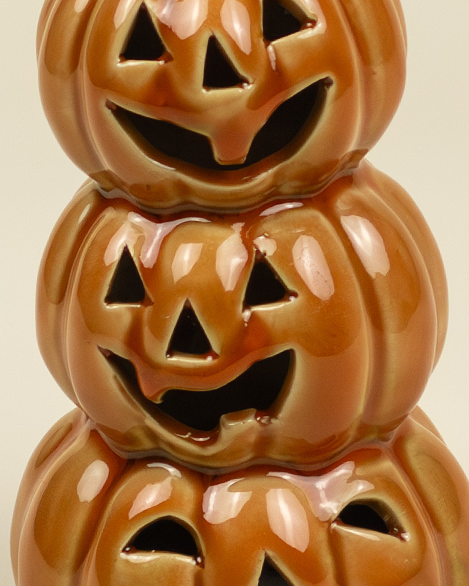 Lanterna LED – Pila di zucche rotonde in porcellana