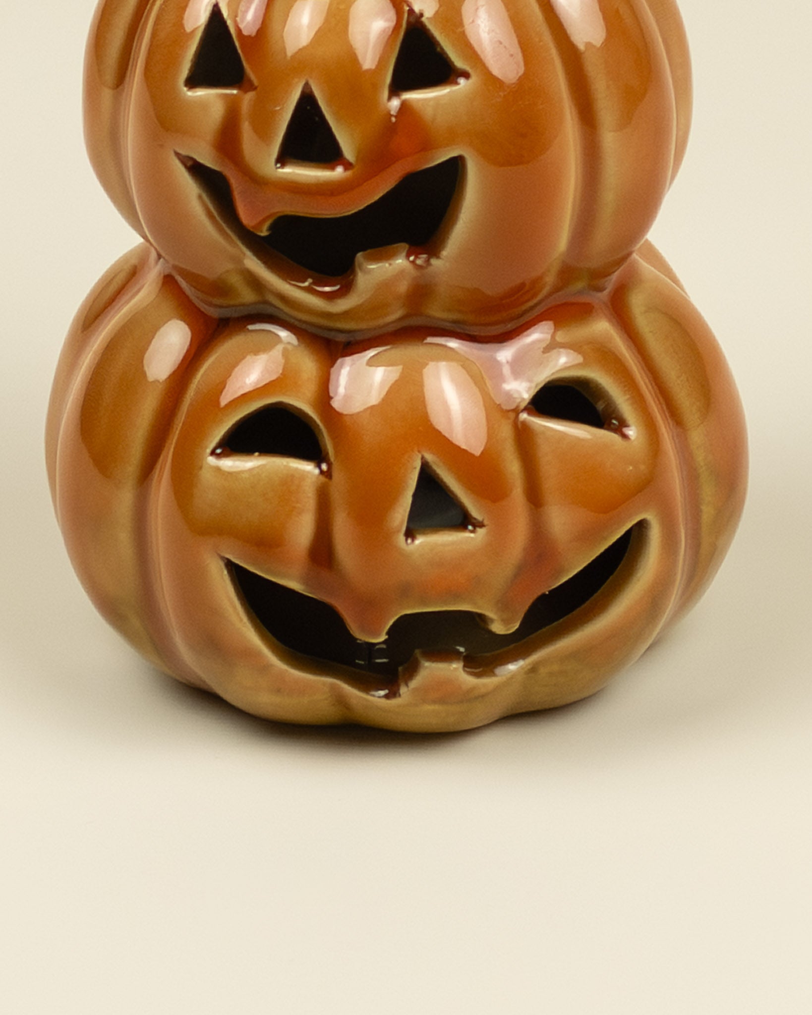 Lanterna LED – Pila di zucche rotonde in porcellana