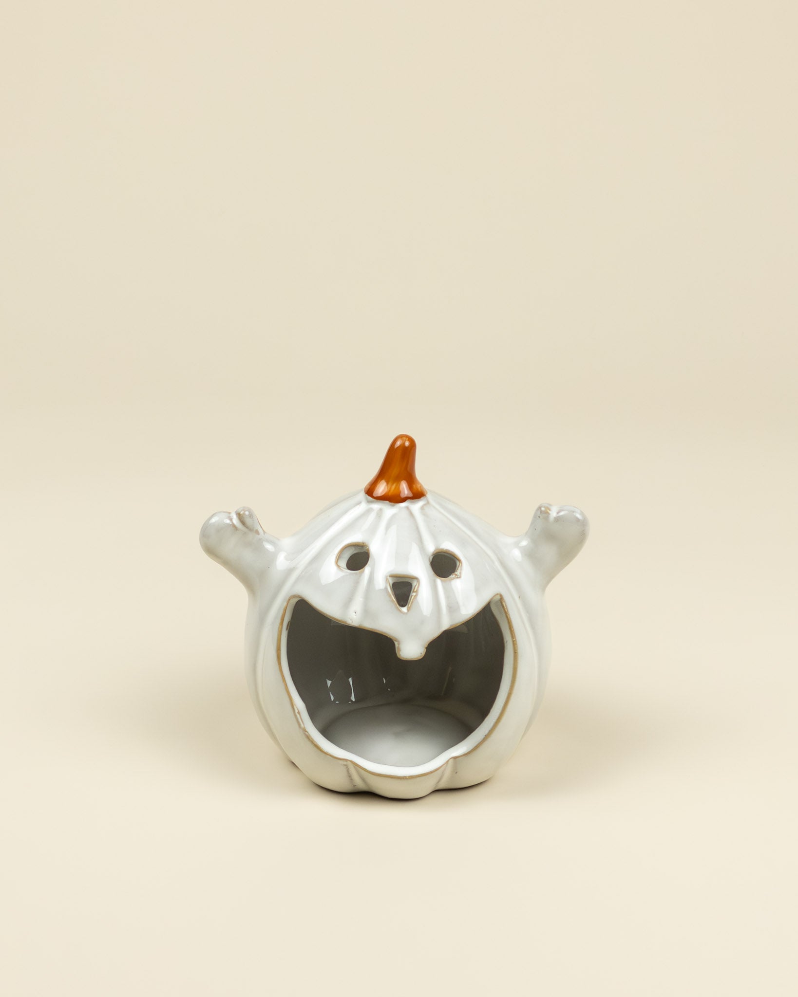 Portacandela zucca fantasma in porcellana