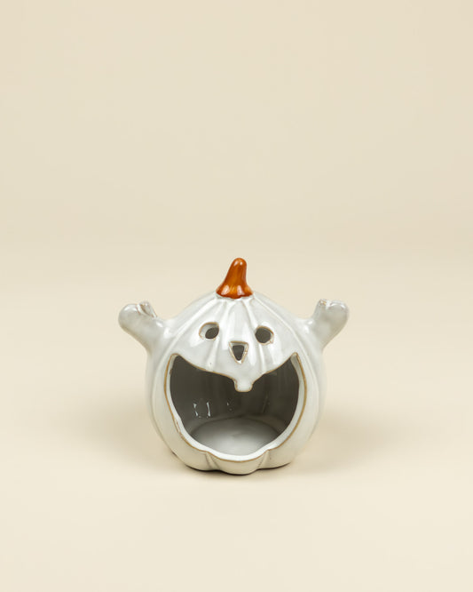 Portacandela zucca fantasma in porcellana