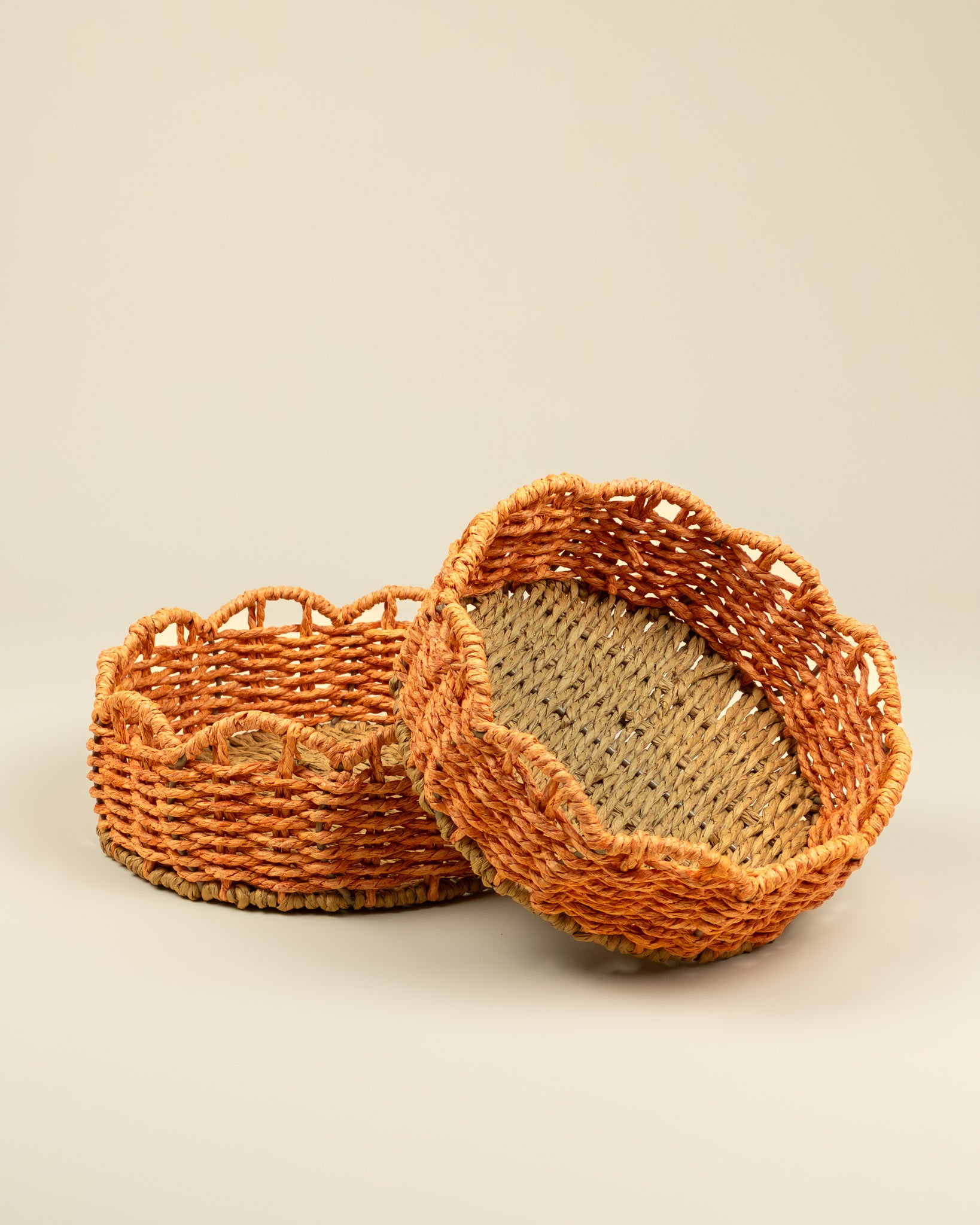 Set 2 cestini in iuta intrecciata