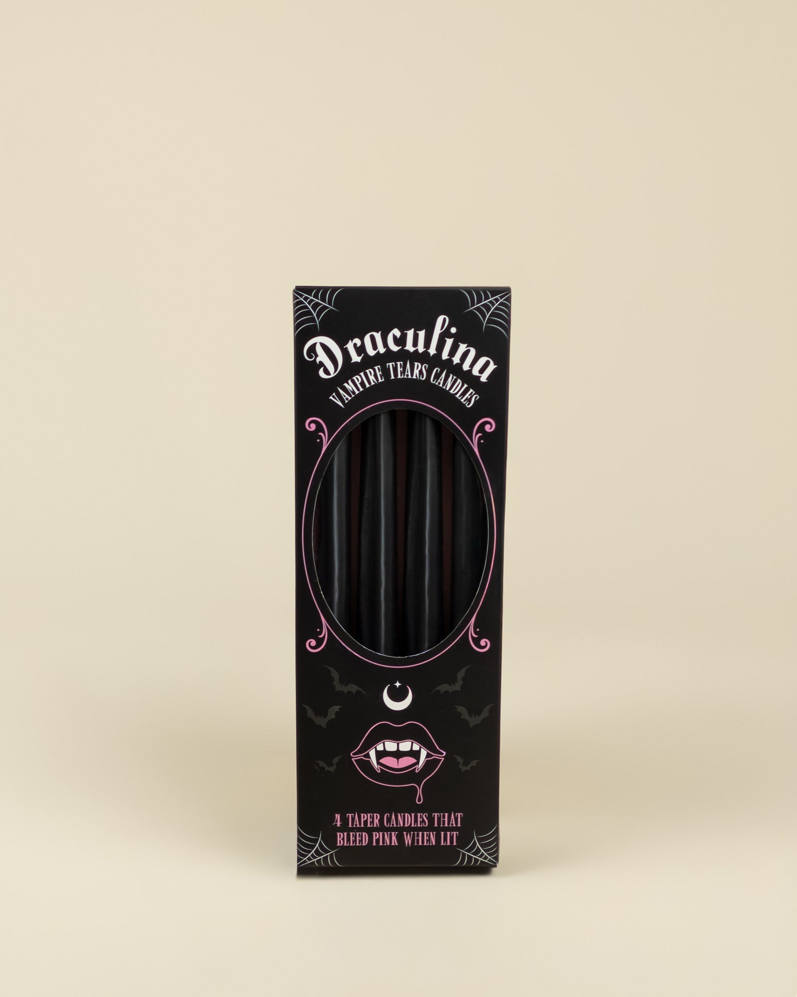 Set di 4 candele coniche "Lacrime di Vampiro"