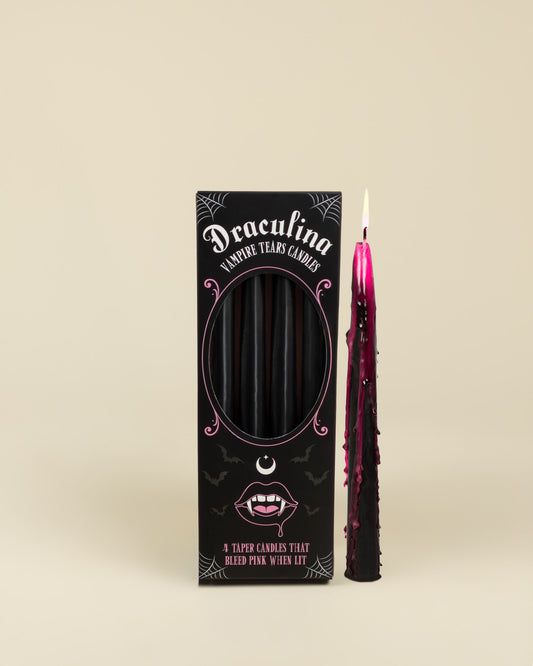 Set di 4 candele coniche "Lacrime di Vampiro"