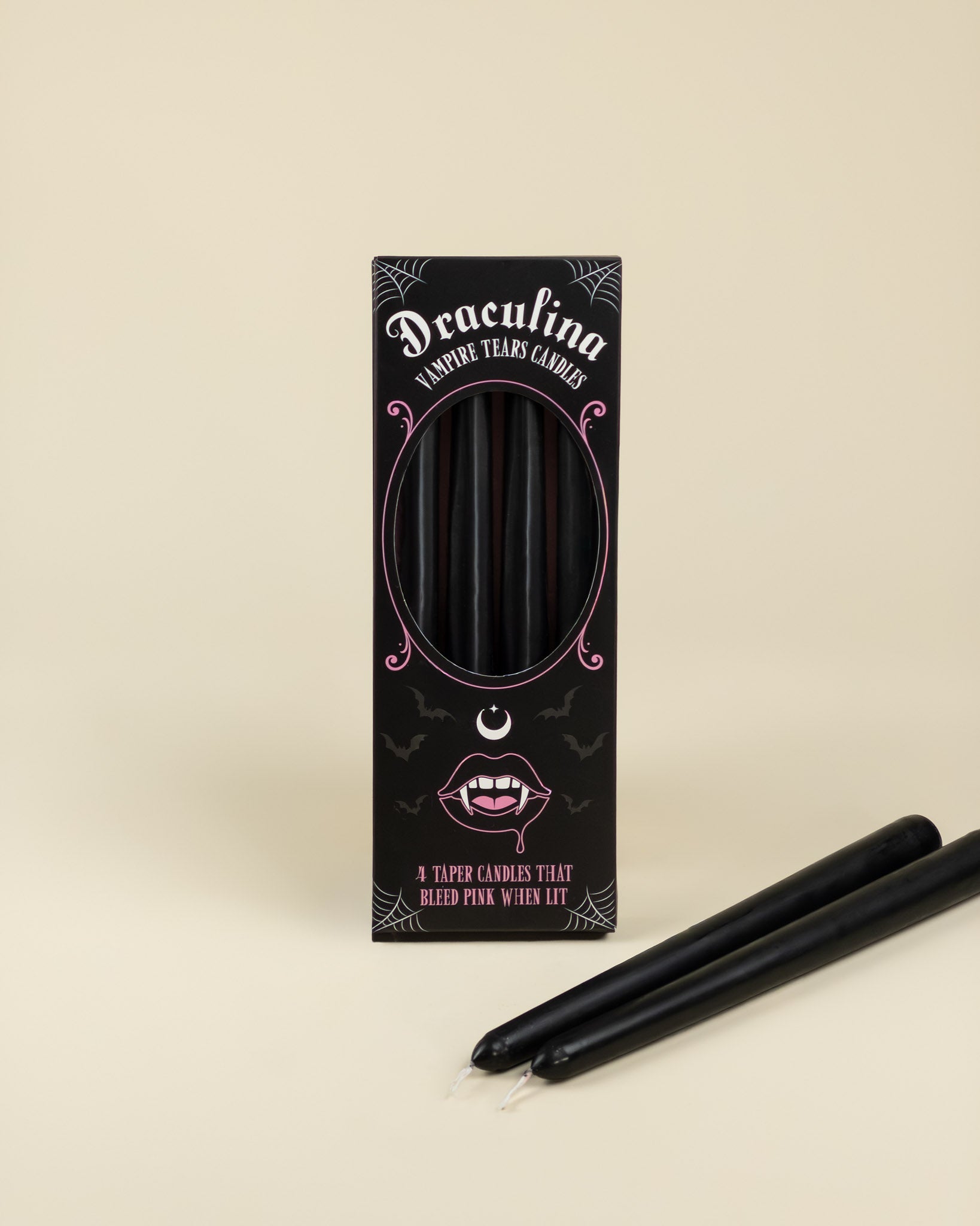Set di 4 candele coniche "Lacrime di Vampiro"