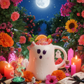 Tazza fantasma con fiocco rosa - Mrs Boo