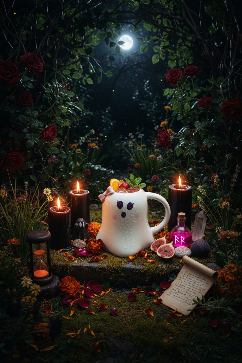 Tazza fantasma con fiocco rosa - Mrs Boo
