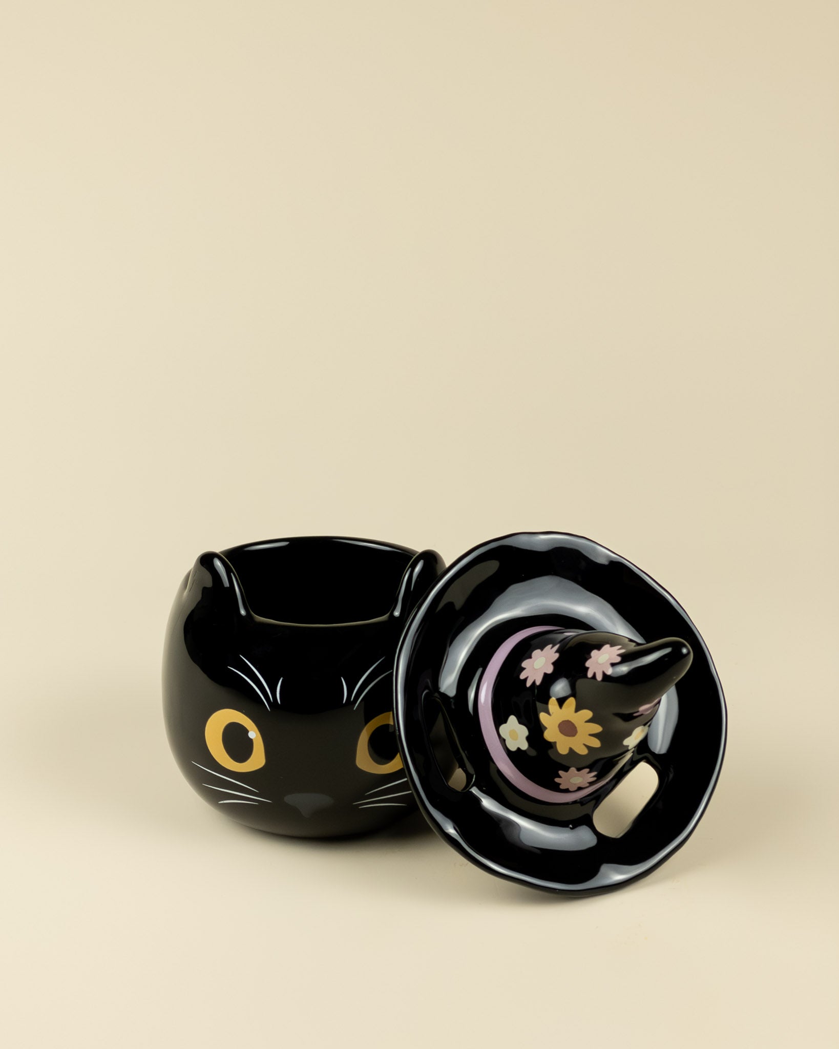 Tazza Gatto con coperchio a forma di cappello da strega