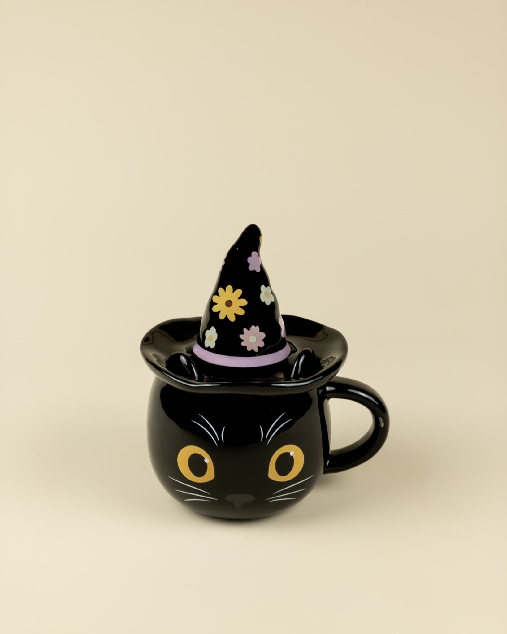 Tazza Gatto con coperchio a forma di cappello da strega