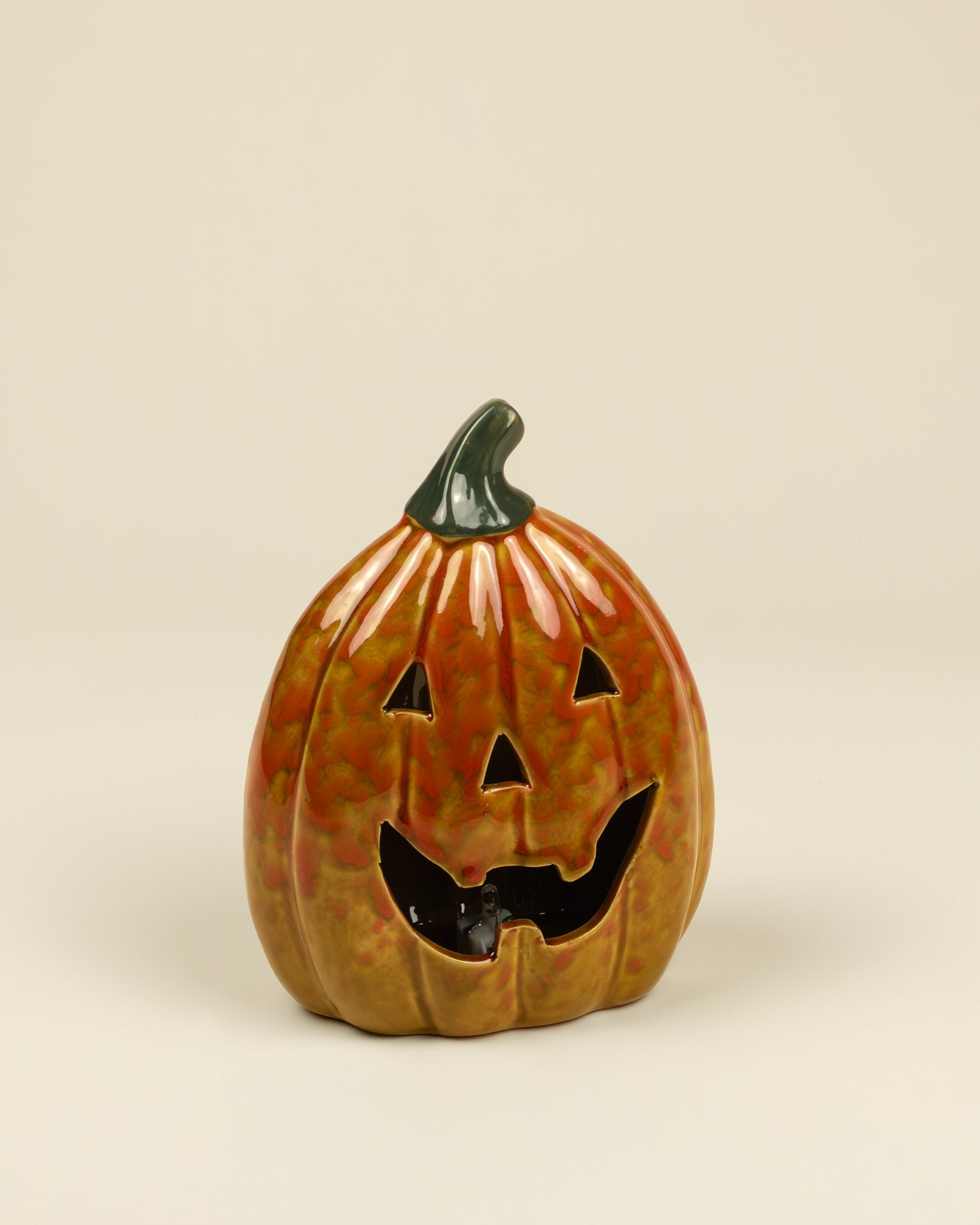 Zucca decorativa LED in porcellana