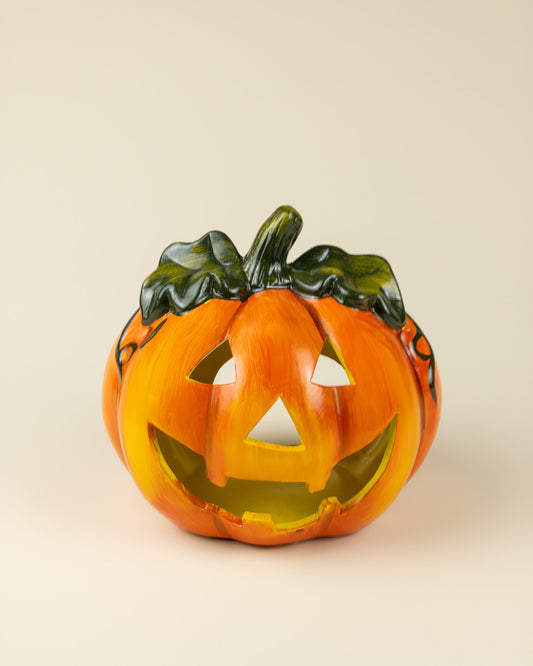 Lanterna Zucca con foglie – Portacandele Jack-o'-lantern