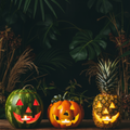 Lanterna Zucca con foglie – Portacandele Jack-o'-lantern