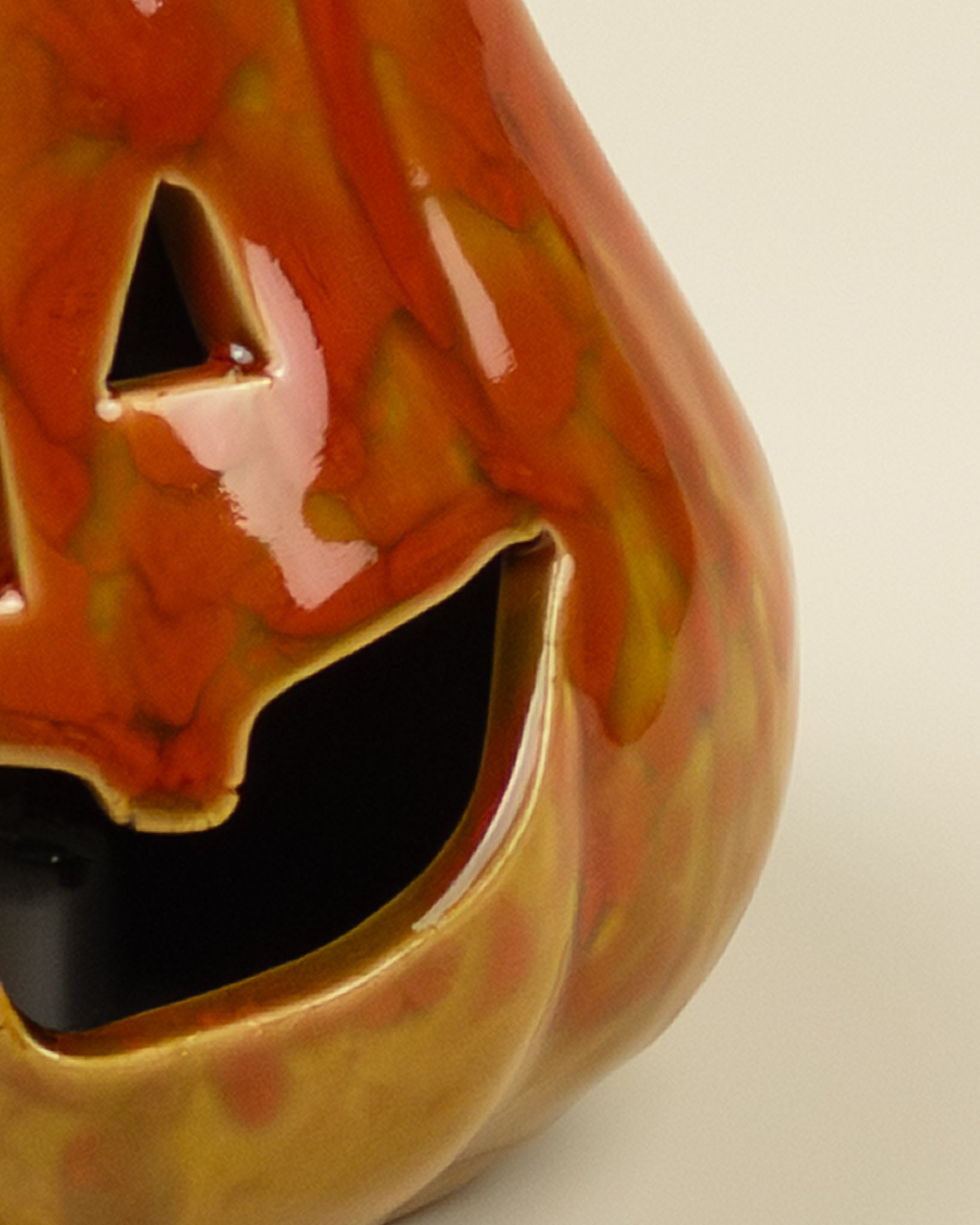 Lanterna LED – Zucca arancione in porcellana