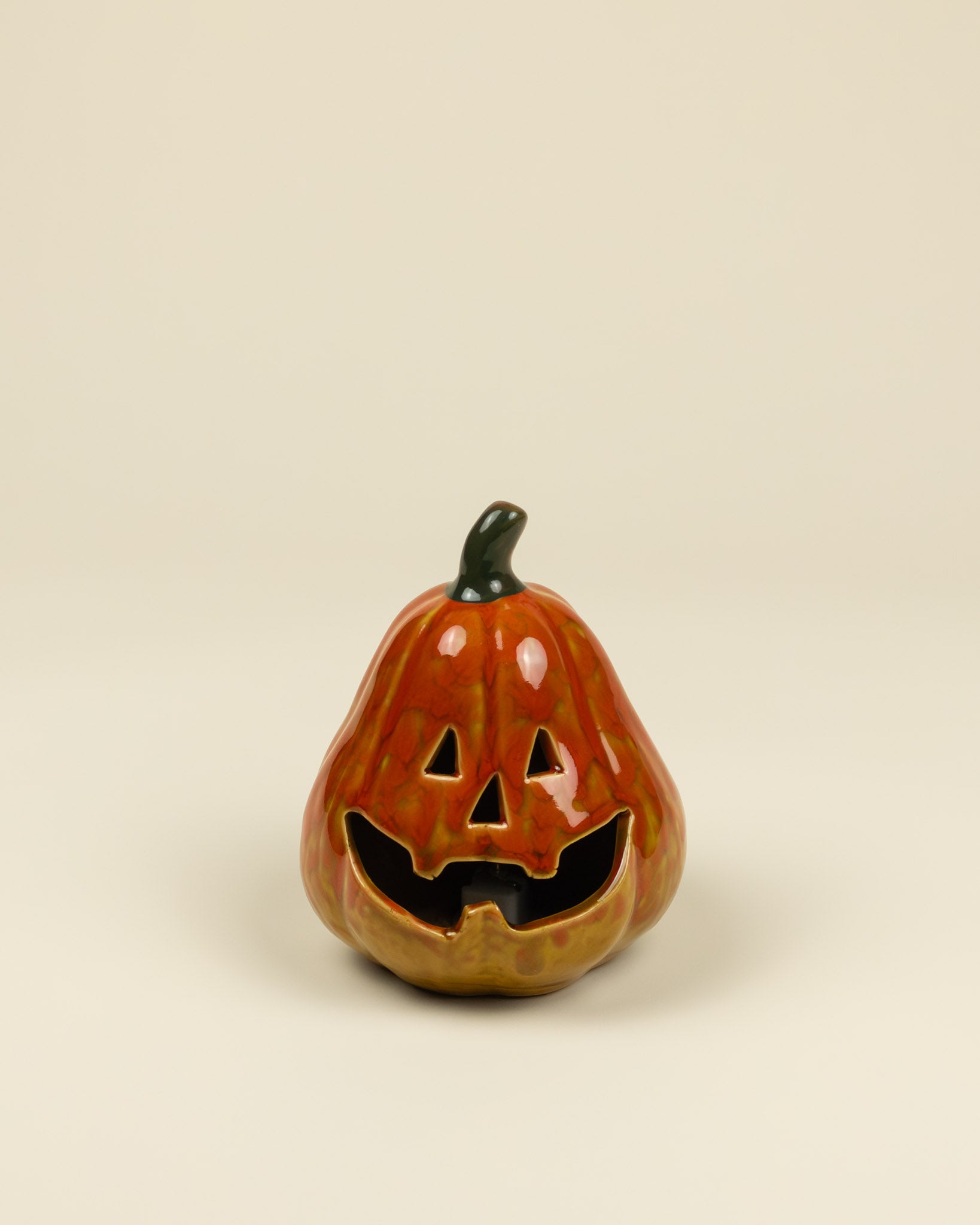 Lanterna LED – Zucca arancione in porcellana