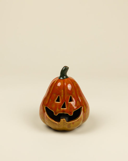 Lanterna LED – Zucca arancione in porcellana