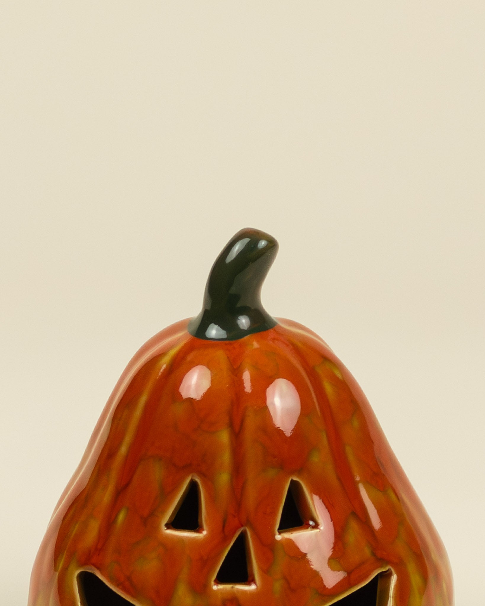 Lanterna LED – Zucca arancione in porcellana