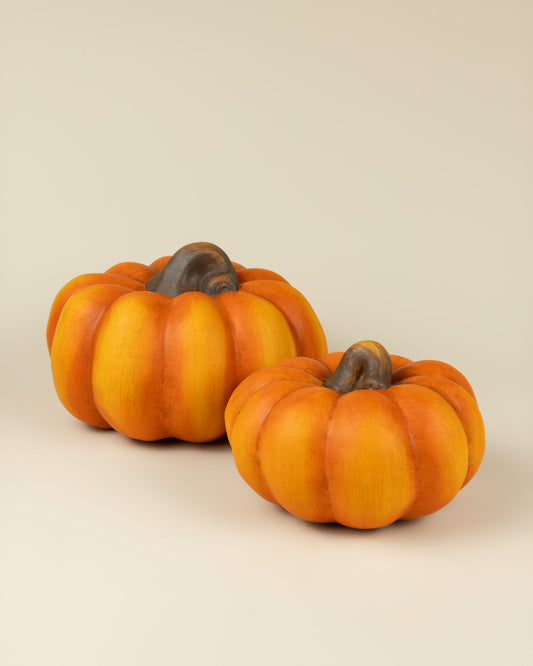Zucca decorativa in argilla arancione – Grande