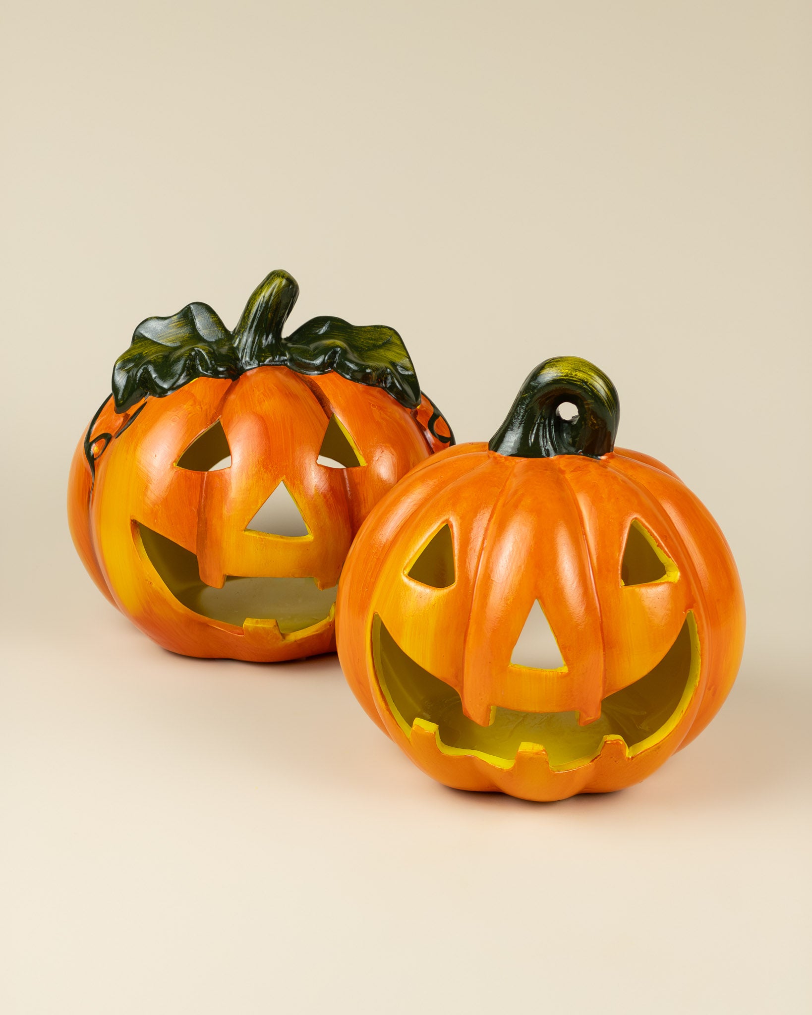 Lanterna Zucca con foglie – Portacandele Jack-o'-lantern