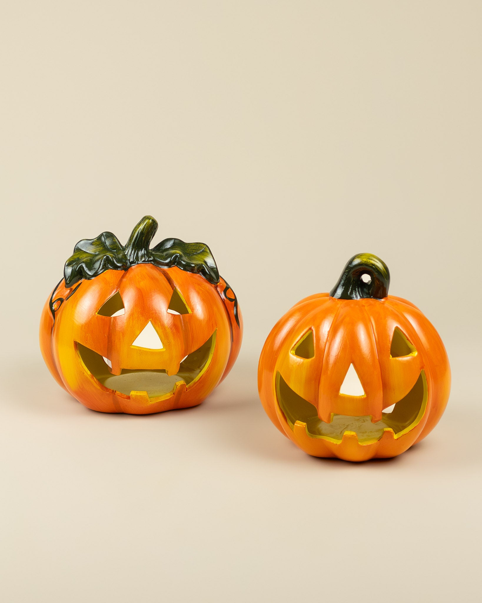 Lanterna Zucca con foglie – Portacandele Jack-o'-lantern