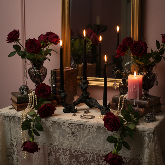 Altare girly witch con candelabro corretto