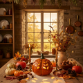 Lanterna LED a forma di zucca in porcellana