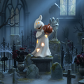 Lanterna LED – Fantasma con zucca in porcellana