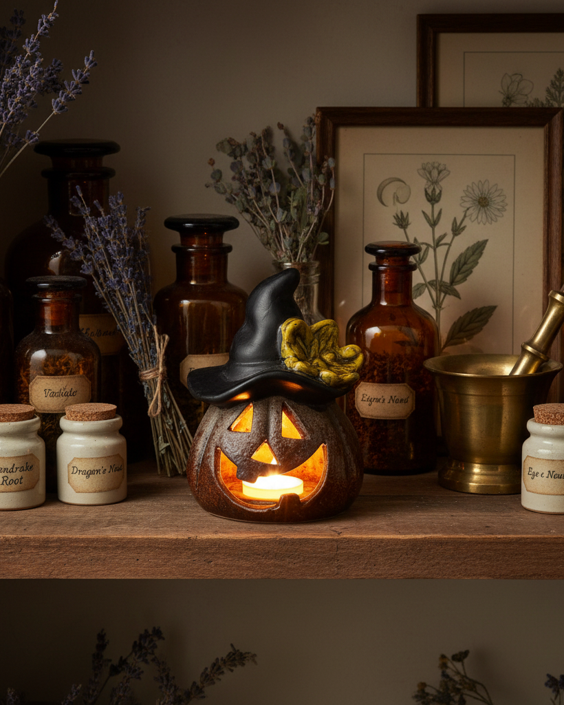 Lanterna LED – Zucca con cappello da strega