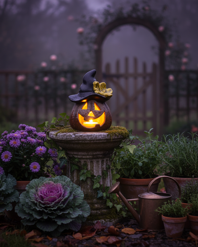 Lanterna LED – Zucca con cappello da strega