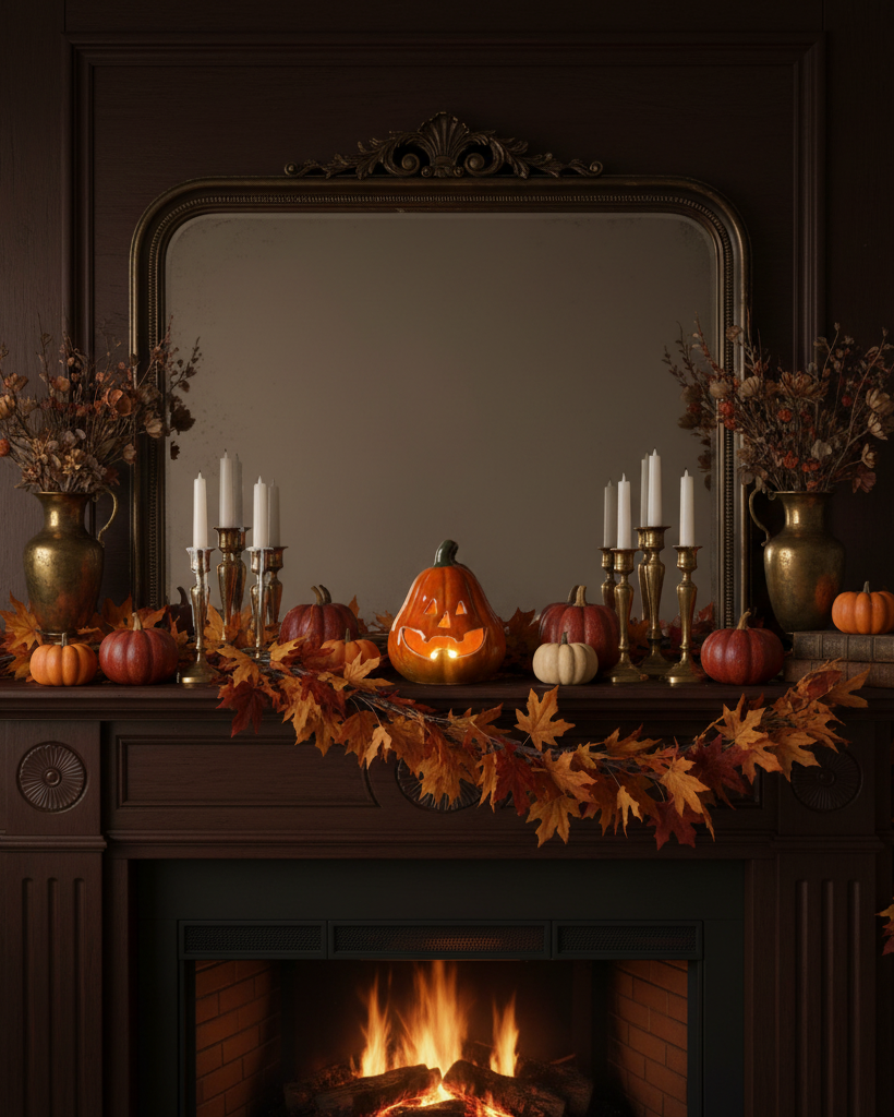 Lanterna LED – Zucca arancione in porcellana