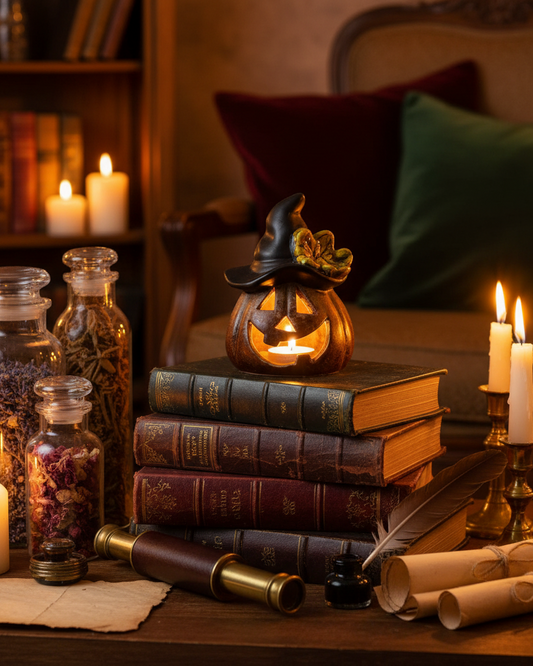 Lanterna LED – Zucca con cappello da strega