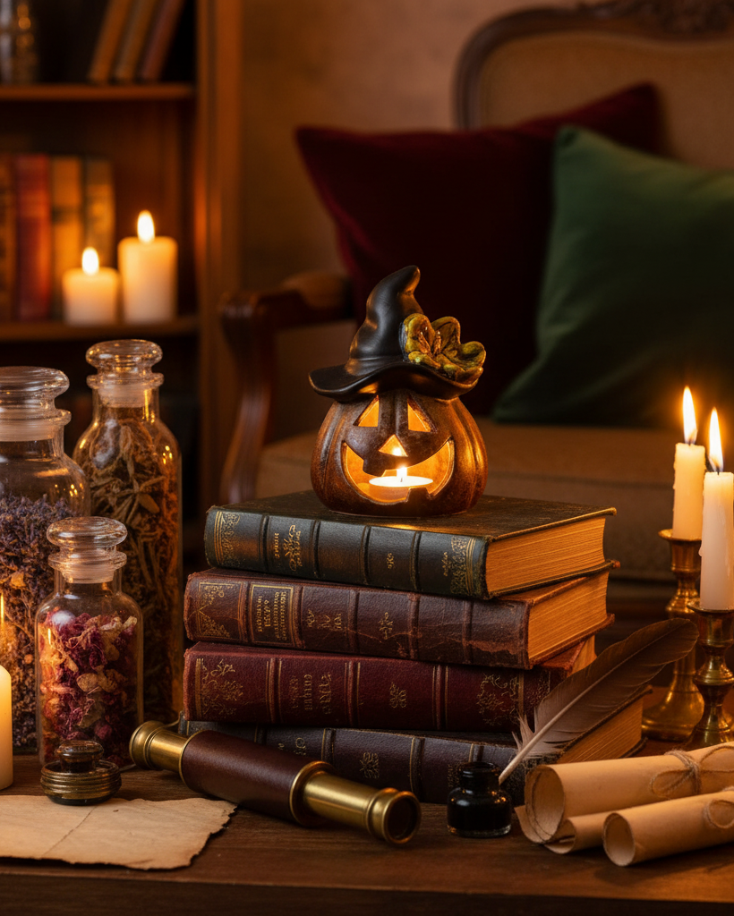Lanterna LED – Zucca con cappello da strega