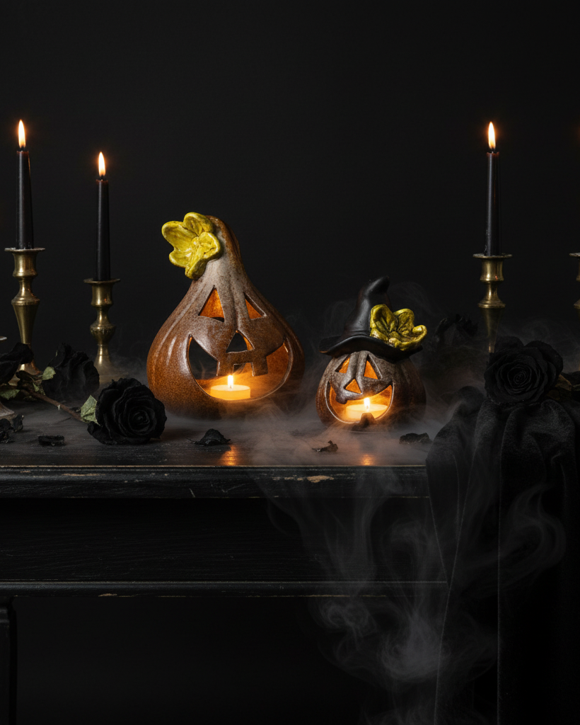 Portacandela – Zucca con fiore