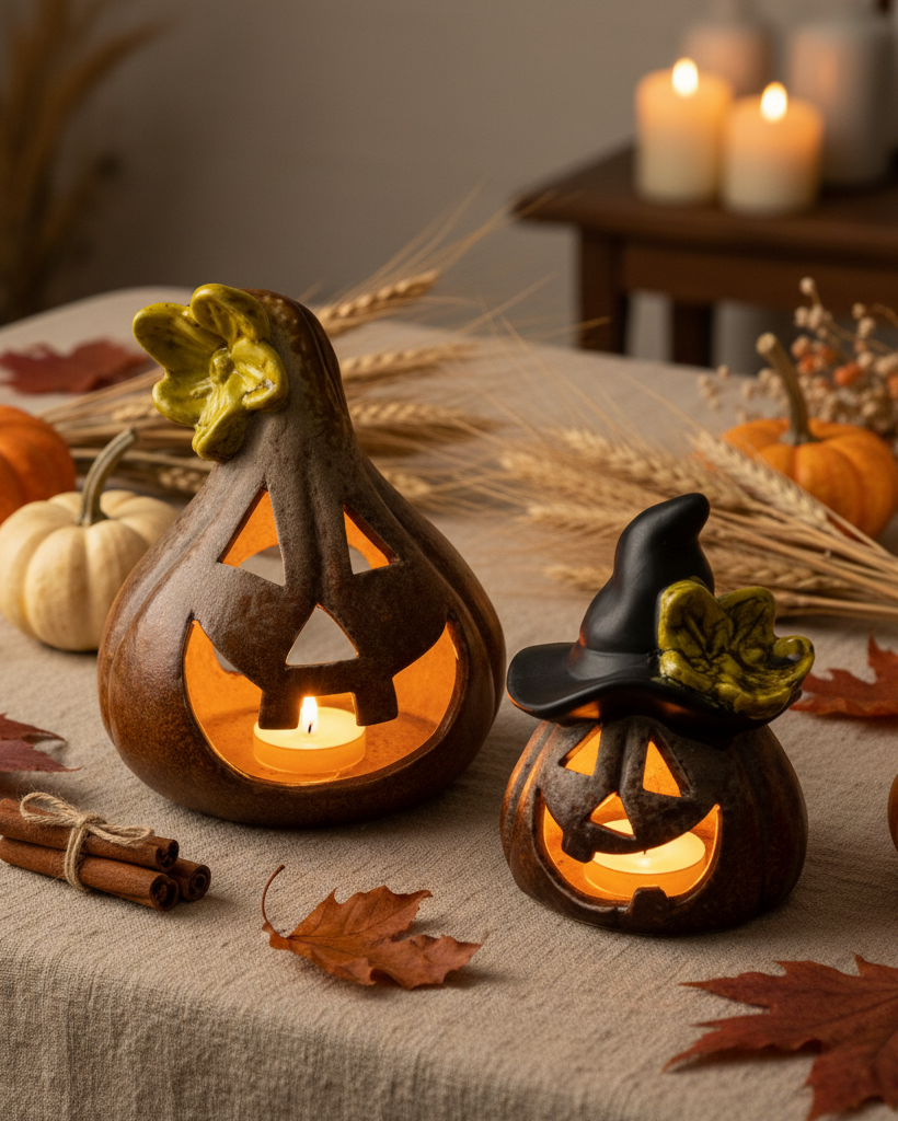Portacandela – Zucca con fiore