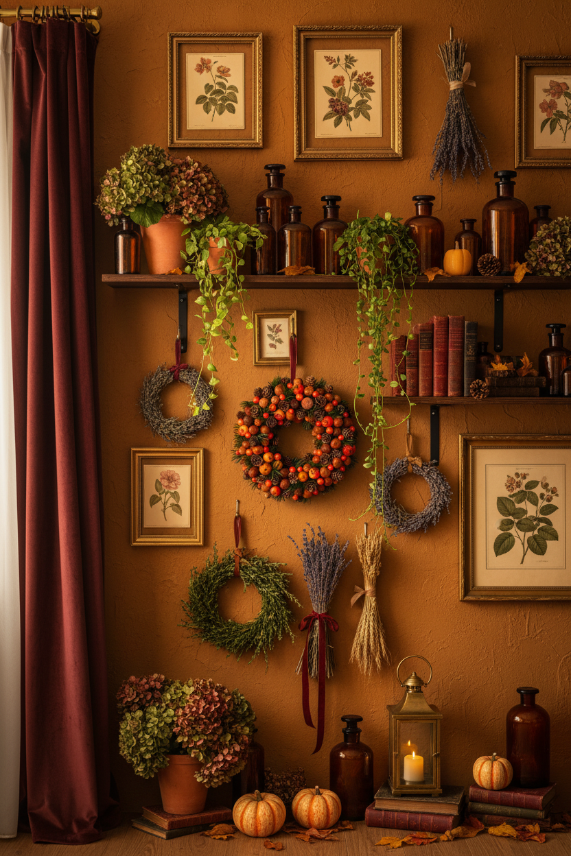 Muro interno cottagecore massimalista