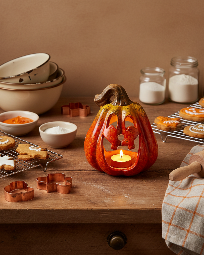 Portacandela a forma di zucca