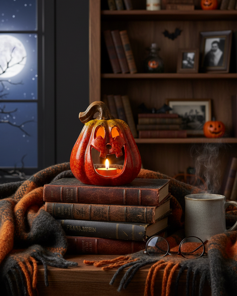 Portacandela a forma di zucca