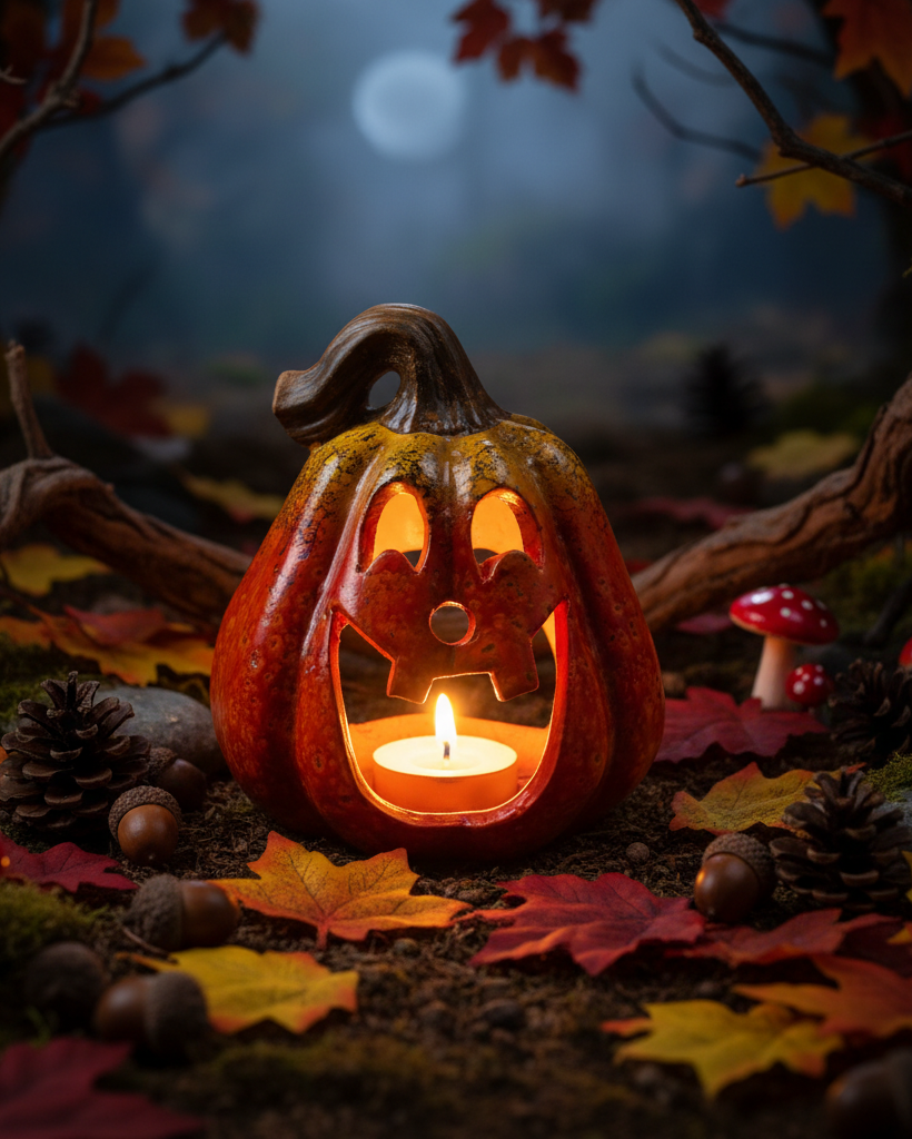 Portacandela a forma di zucca