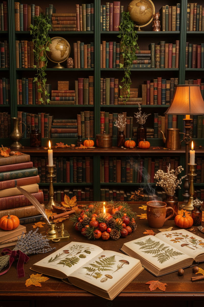 Scrivania libreria cottagecore
